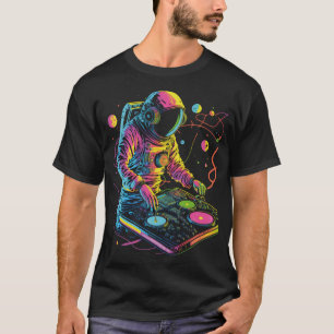DJ宇宙飛行士EDM音楽DJing Spaceman Psytrance Te Tシャツ