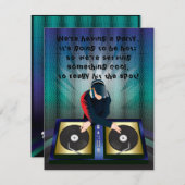 DJ独身パーティーサプライズパーティーの招待状 招待状 (正面/裏面)