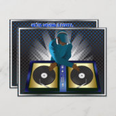 DJ独身パーティーサプライズ招待 招待状 (正面/裏面)