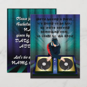 DJ独身パーティーサプライズ招待 招待状 (正面/裏面)