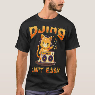 DJ猫のヒップポップミュージックキティテクノヘッドホン Tシャツ