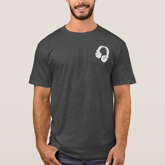 DJ用…ヘッドフォン Tシャツ (正面)
