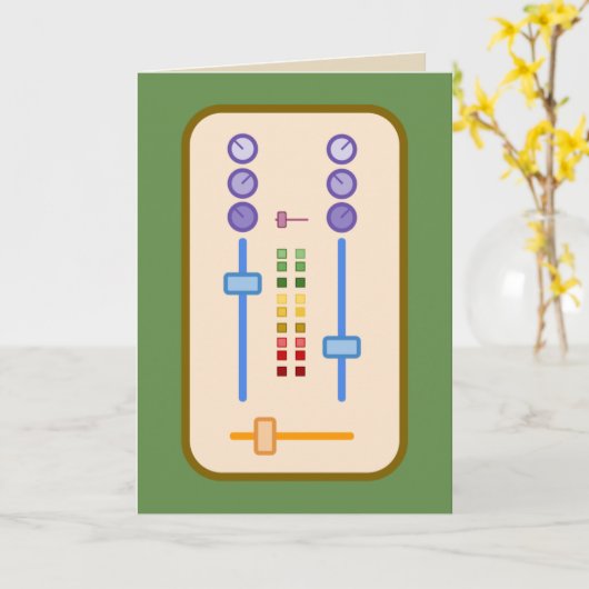 DJ誕生日カード カード (黄色い花)