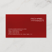 DJ赤スタイリッシュ背景モダン 名刺 (裏面)