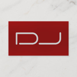 DJ赤スタイリッシュ背景モダン 名刺