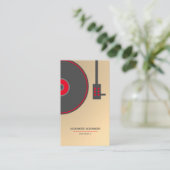 DJ金ゴールドフェイク&レッドターンテーブルミニマリスト 名刺 (スタンド正面)