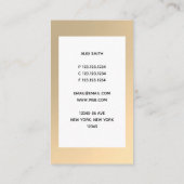 DJ金ゴールドフェイク&レッドターンテーブルミニマリスト 名刺 (裏面)