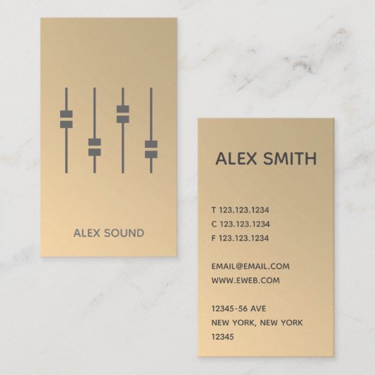 DJ金ゴールドミニフェイクマリスト2019 名刺 (正面/裏面)