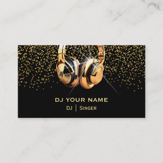 DJ金ゴールド名刺 名刺 (正面)