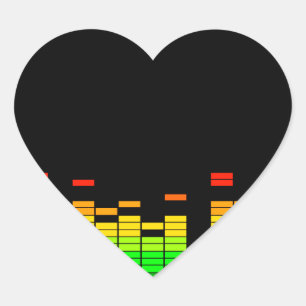 DJ音楽デコールのビートからのイコライザビア ハートシール