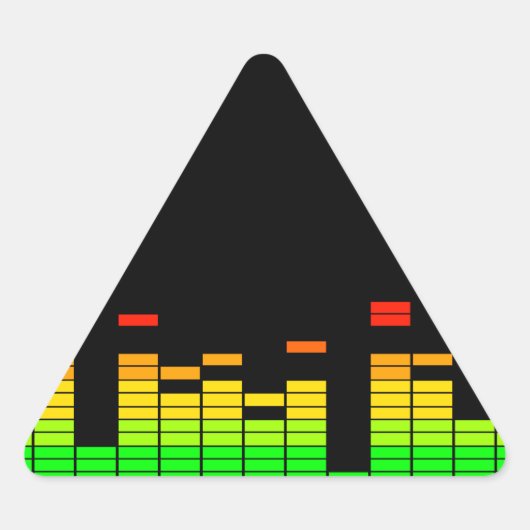DJ音楽デコールのビートからのイコライザビア 三角形シール (正面)