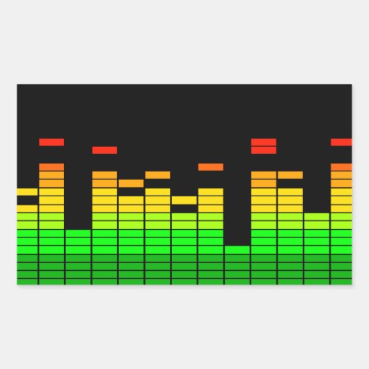 DJ音楽デコールのビートからのイコライザビア 長方形シール (正面)