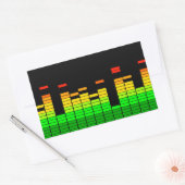 DJ音楽デコールのビートからのイコライザビア 長方形シール (封筒)