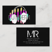 DJ音楽モダンプロデューサーNeon カラフル 名刺 (正面/裏面)