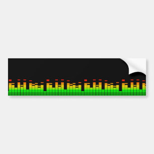 DJ音楽黒のビートからの平衡装置の感情 バンパーステッカー
