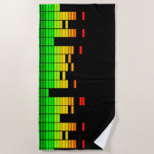 DJ音楽黒のビートからの平衡装置の感情 ビーチタオル (正面)