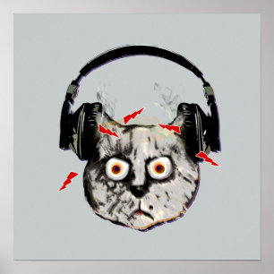 DJ おもしろい cat boltz ポスター