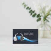 DJ カッコいい Music Wavesとヘッドフォン 名刺 (スタンド正面)