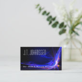 DJ – カラー爆発ブラック標準名刺 名刺 (スタンド正面)