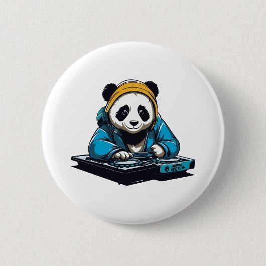 DJ カワイイパンダ 缶バッジ (正面)