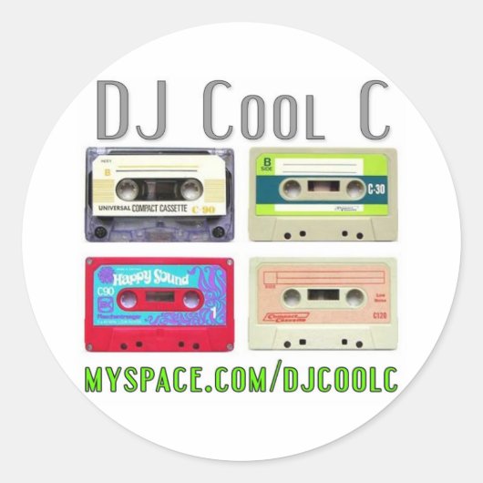 DJ クール C Mixtapeシール ラウンドシール (正面)