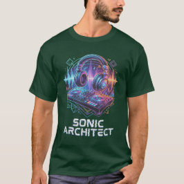 DJ サウンドアーキテクト ネオン DJ ヘッドホン & ミキサー Tシャツ