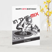 DJ パーソナライズされた In The Mix誕生日グリーティングカード カード (黄色い花)