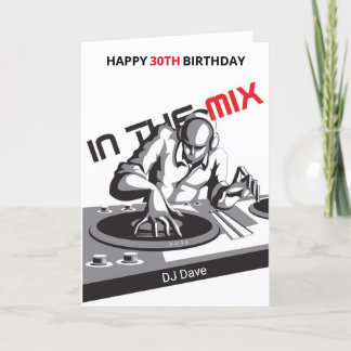 DJ パーソナライズされた In The Mix誕生日グリーティングカード カード
