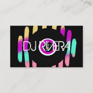 DJ ビジネス ミュージックプロデューサー ネオン ブラック 名刺