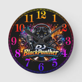 DJ ブラックパンサー 2 ラウンド壁時計