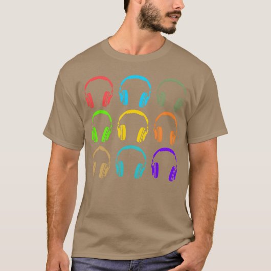 Dj ヘッドホン ミュージック レトロ tシャツ (正面)