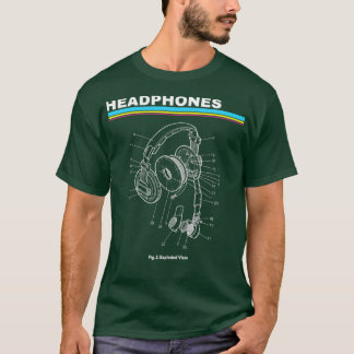 DJ ヘッドホン 爆発図 ディスクジョッキー Tシャツ