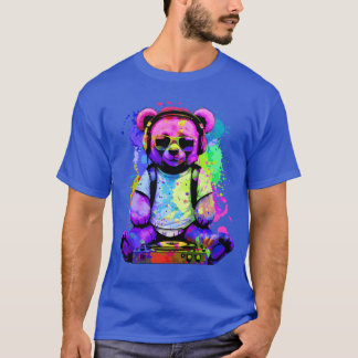 DJ ベア、テディ、漫画、音楽、コンサート フェスティバル Tシャツ