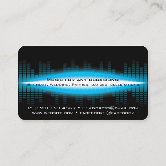 DJ モダン Sky Blue名刺 名刺 (裏面)
