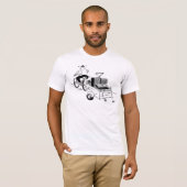 DJ モバイルディスコ レコードプレーヤー カートゥーン Tシャツ (正面フル)