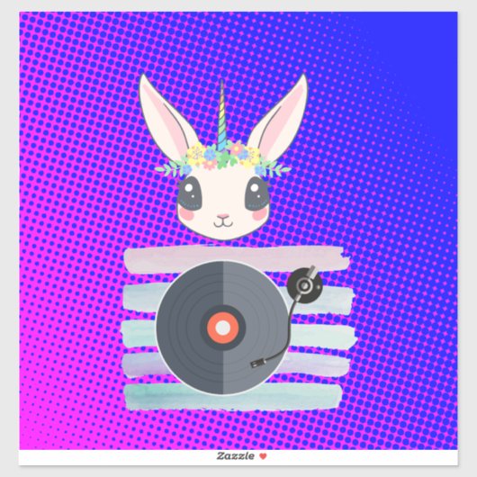 DJ ユニコーン - 魔法のパーティーヴァイブス デザイン シール (シート)