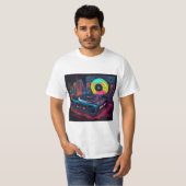 DJ:ライトのマスター&サウンド彫刻ライト Tシャツ (正面フル)