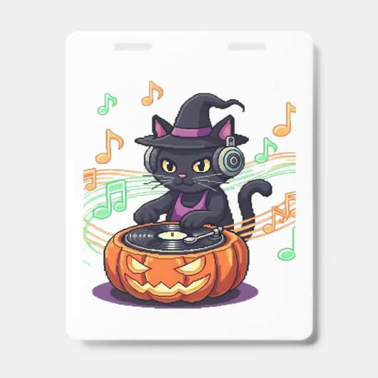 Dj 猫 ハロウィン オーバーサイズ Tシャツ バッジ (正面)