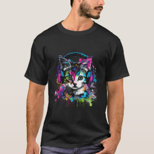 DJ 猫 ミュージック ヘッドホン スプラッシュ ビートメーカークラシック 猫 音楽 Tシャツ