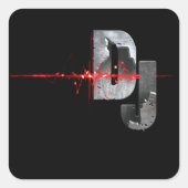 DJ。音楽感じ スクエアシール (正面)