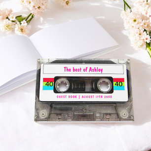 DJ 80sおもしろいカセットテープ40th誕生日ゲスト ゲストブック