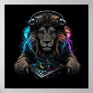 DJ as a wild lion ポスター