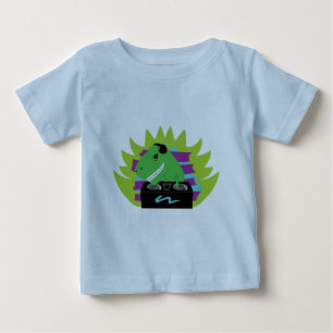 Dj-asaurusレックス乳児Tシャツ ベビーTシャツ