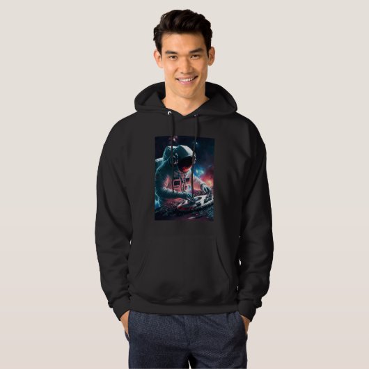 DJ Astronaut Turntable in Space Graphic for Men an パーカ (正面フル)