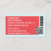 DJ at the Deck Cartoon,プロフェッショナルDJ 名刺 (裏面)