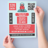 DJ at the Deck Cartoon, プロフェッショナルDJ Advert チラシ (手)