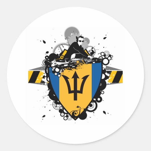 DJ Barbados ラウンドシール (正面)