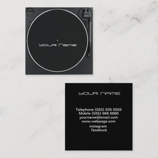 DJ  Business Card スクエア名刺 (正面/裏面)