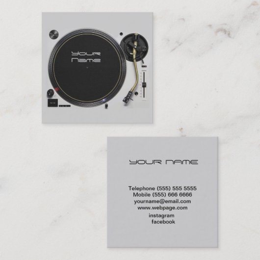 DJ  Business Card スクエア名刺 (正面/裏面)
