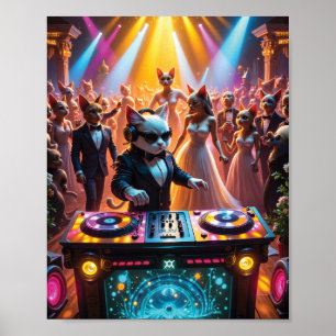 DJ Cat at a Glamorous Feline社交ダンスパーティー ポスター